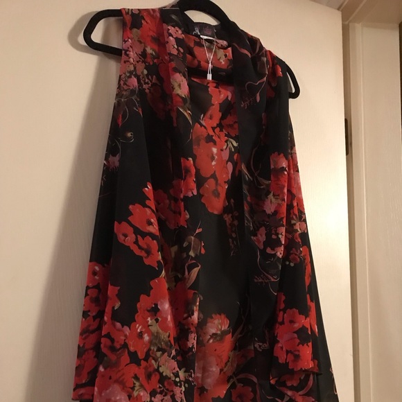 Cherry Blossom chiffon vest O/S - Picture 2 of 5